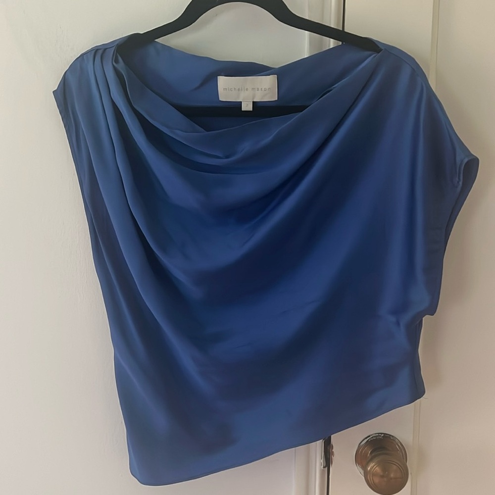 Michelle Mason blue satin top